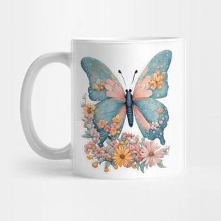 Butterfly & Flowers Mug